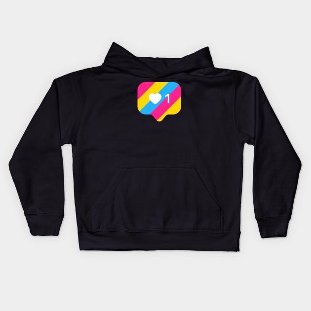 Instagram Heart Notification - Pansexual Pride Flag Kids Hoodie by socialdilemma